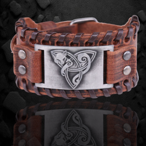 Freya Trinity Knot Leather Bracelet