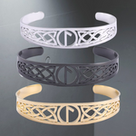 Nordic  Runes Bangle Cuff Bracelet