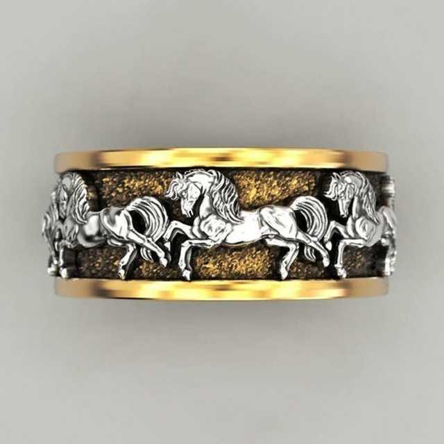Sleipnir Gold Ring (Odin's Horse)