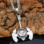 Battle Axe Necklace With Vegvisir Symbol