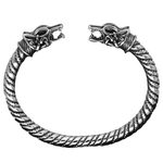 Viking Twisted Wolf Head Arm Ring