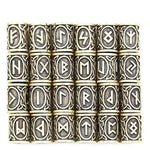 24Pcs Futhark Runes Viking Beads for Beards and Necklace