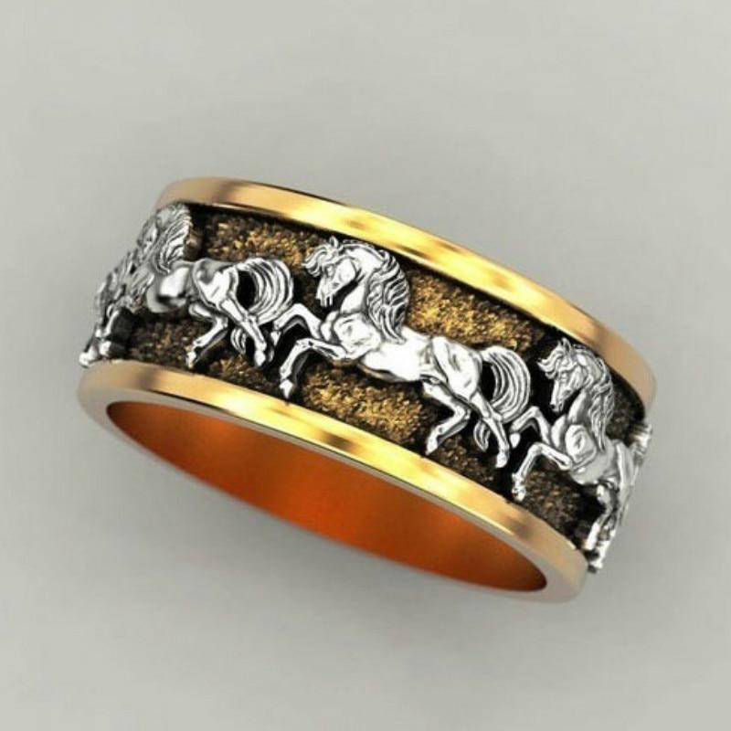 Sleipnir Gold Ring (Odin's Horse)