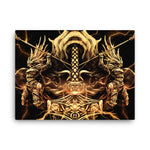 Golden Thors Hammer (Viking Canvas)