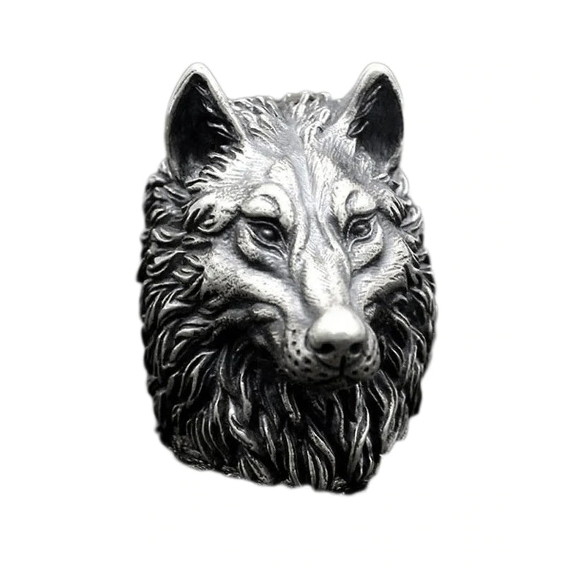 Wolf Head Viking Ring