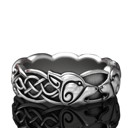 Celtic Wolves Viking Ring