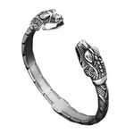 Viking Stainless Steel Wolf Head Arm Ring