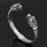Viking Wolf Head Arm Ring-Stainless Steel 