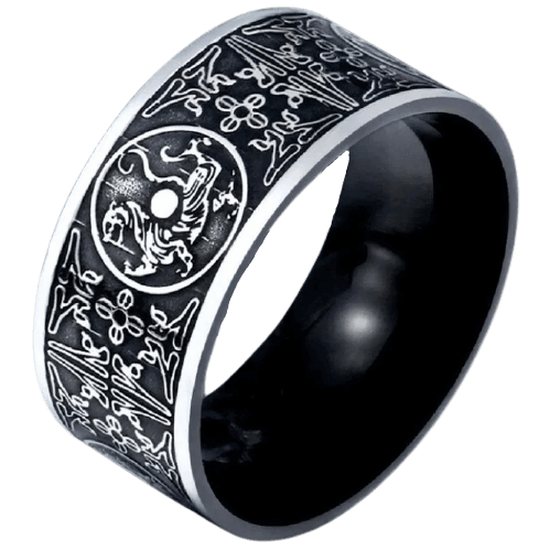 Stylish Black DRAGON VIKING RING "FÁFNIR"