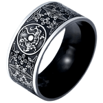 Stylish Black DRAGON VIKING RING "FÁFNIR"