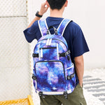 Viking Valknut USB charging Multifunction Travel Backpack - Starry Blue