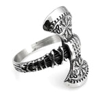 Viking Axe Ring With Helm Of Awe Symbol