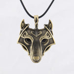 Golden VIKING NECKLACE - FENRIR WOLF