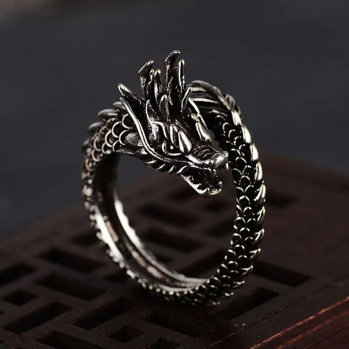 Norse Dragon Adjustable Ring