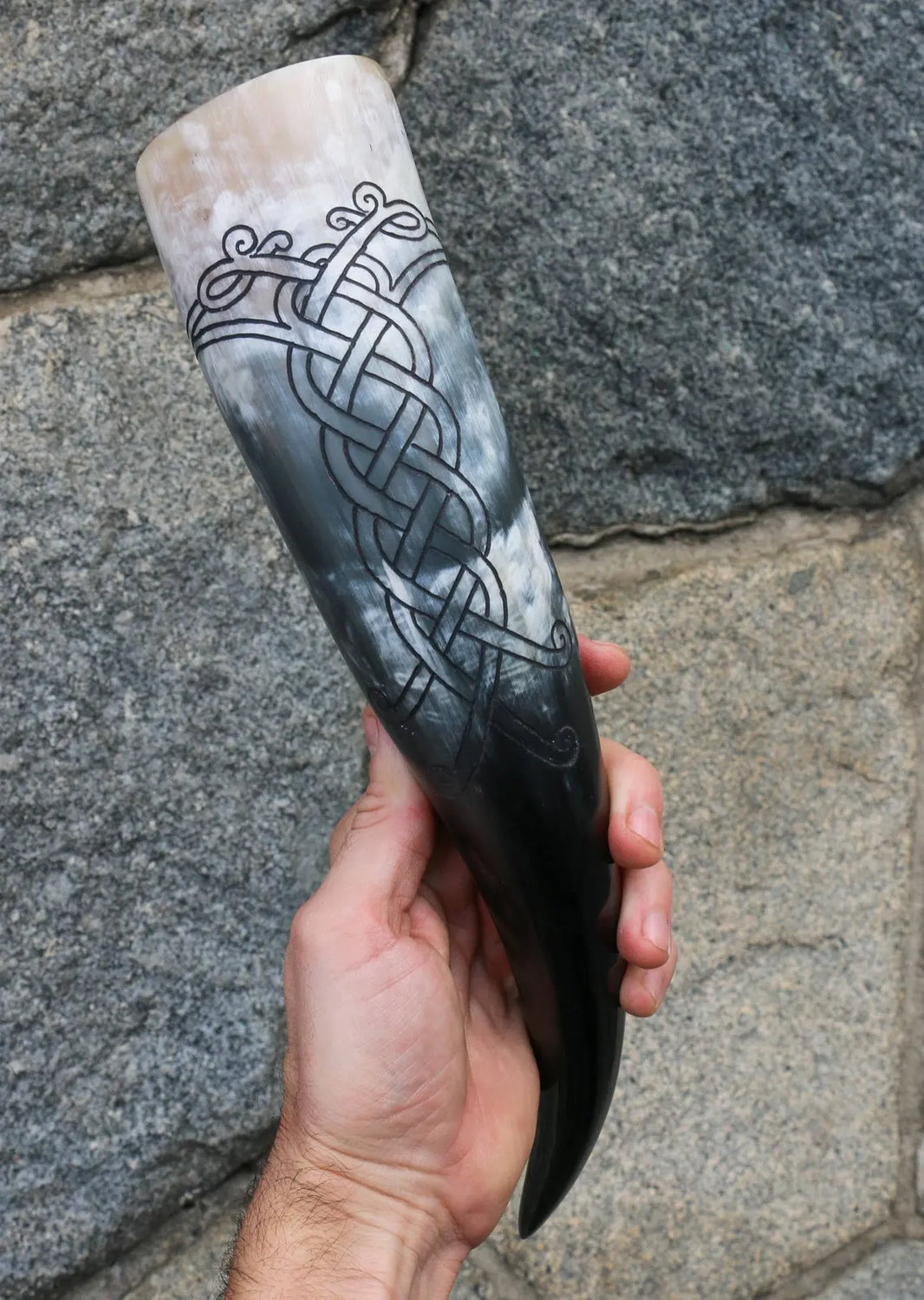 Norse Ravens - Carved Drinking Horn