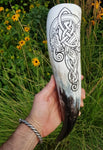 Norse Wolf Fenrir - Carved Drinking Horn