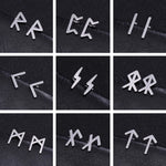 Viking Futhark Runes Stud Earrings