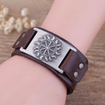 VIKING BRACELET SYMBOL OF SUN (LEATHER)