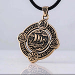 Drakkar Ship Viking Rune Necklace
