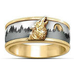 Gold Viking Wolf Ring