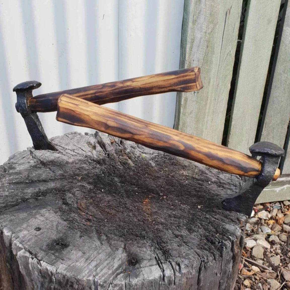 Hand-Forged Rail Spike Viking Axe