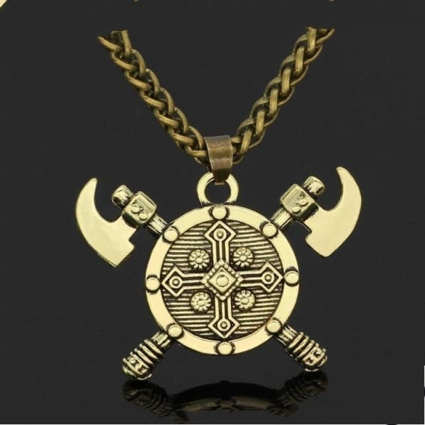 VIKING NECKLACE - SHIELD & AXE