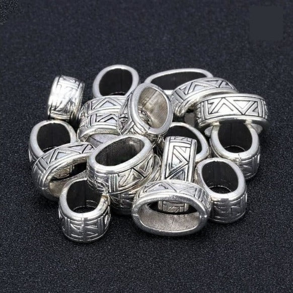 Silver Viking Beads - 6Pcs