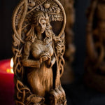 Idunn Sculpture, Norse Goddess of Youth Wood Carving Statue