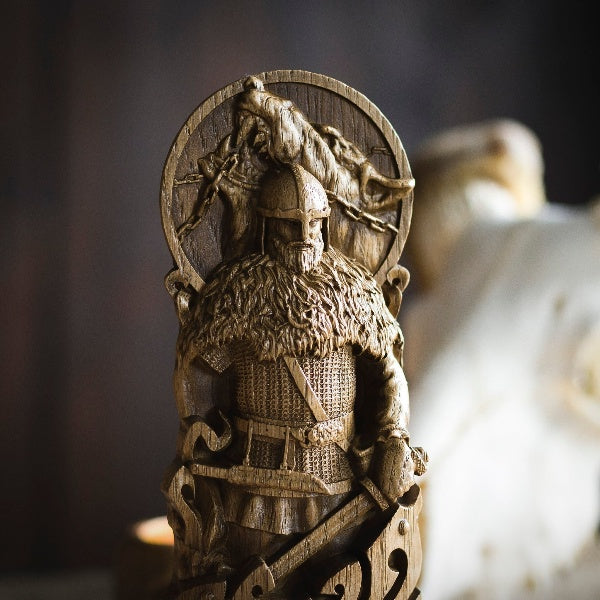 Tyr Sculpture, Norse God Wood Carving Statue