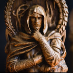 Loki Sculpture, Norse God Wood Carving Statue