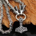 King Chain With Goats of Thor & Mjolnir Pendant