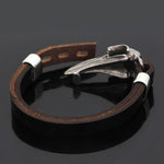 Leather Viking Bracelet With Raven Skull