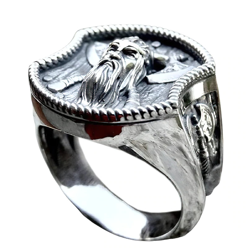 Thor Hammer Double Axe Viking Ring