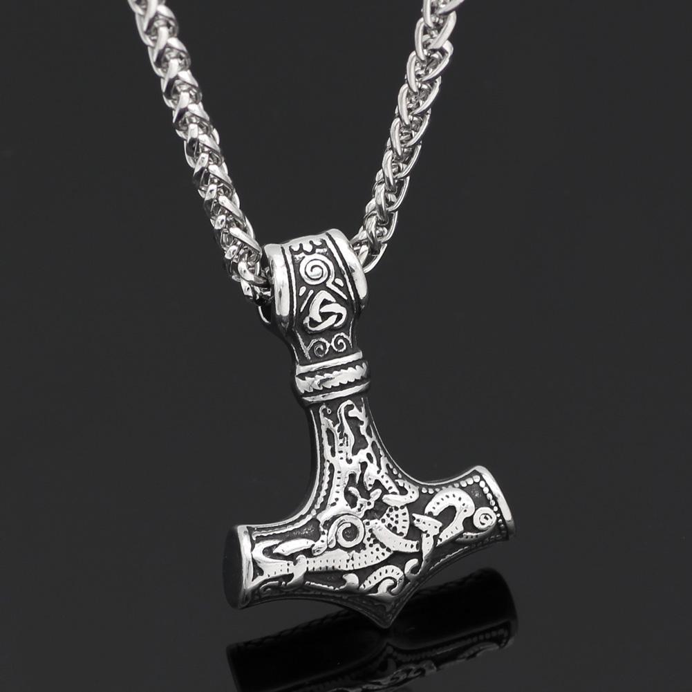 Mjolnir Necklace With Steel Or Leather Chain