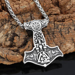 Mjolnir Necklace With Viking Symbols