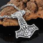 Mjolnir Necklace With Viking Symbols