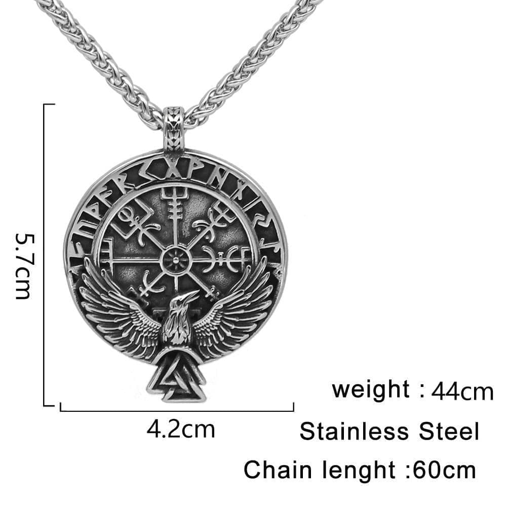 Raven Valknut Pendant Necklace