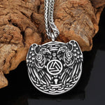 Odin's Ravens Necklace With Valknut Symbol