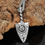 Odin's Spear Gungnir Necklace With Valknut Symbol