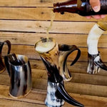 Premium Handcrafted Viking Drinking Horn with Stand