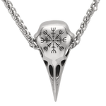 viking raven skull pendants necklaces