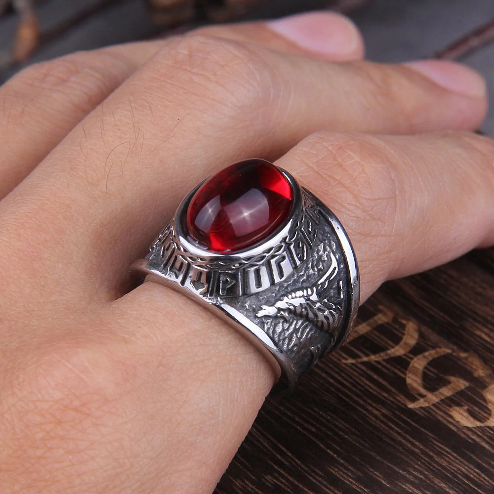 WOLF AND RAVEN VEGVISIR BLOOD RING