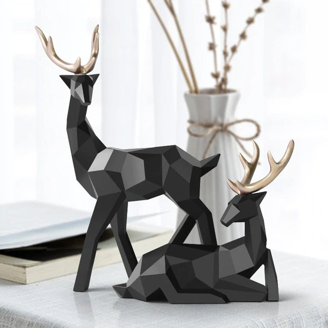 Nordic Gold Horn Deer Sculpture