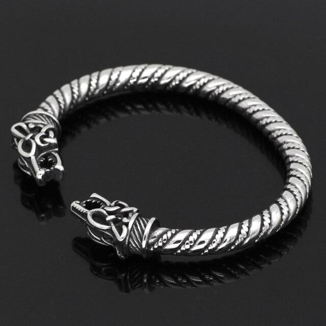 Viking Twisted Wolf Head Arm Ring