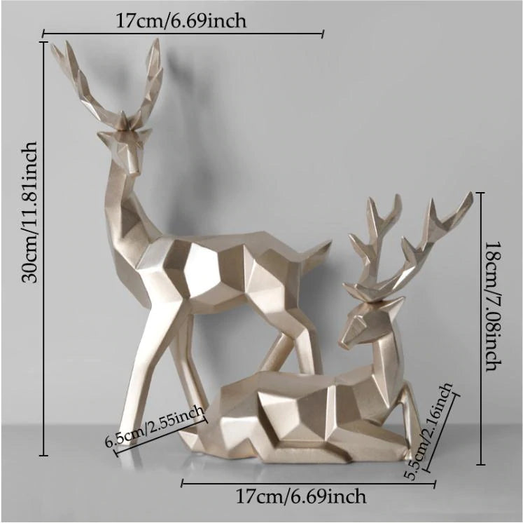 Nordic Gold Horn Deer Sculpture