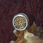Gold Trimmed Yggdrasil Tree of Life Ring