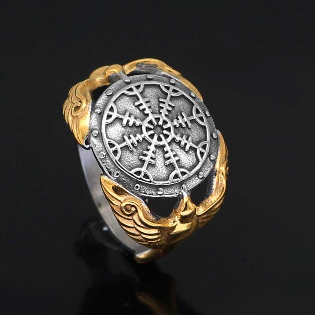 Gold Trimmed Helm Of Awe Ring
