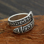 Jormungandr Ring With Runes