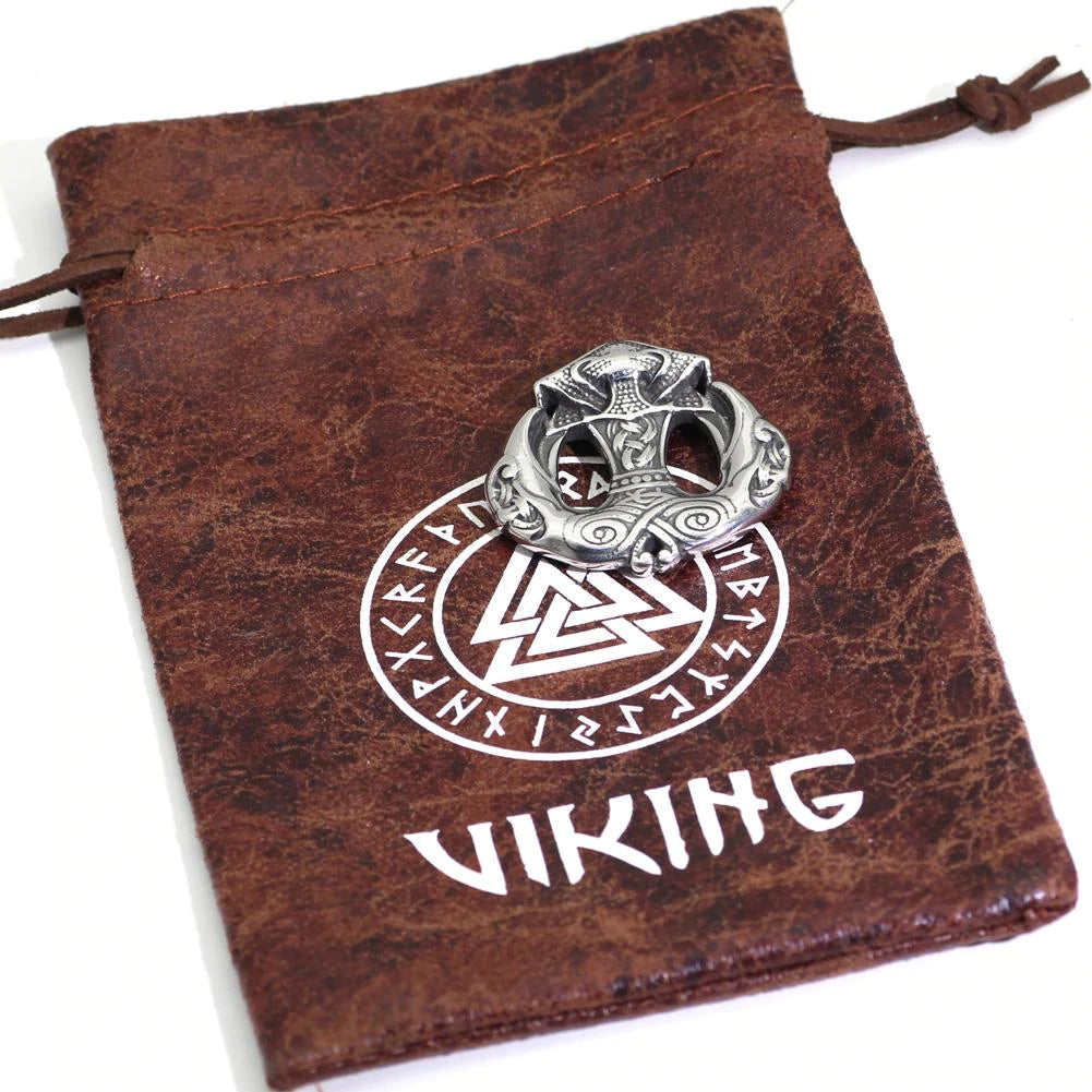 VIKING NECKLACE - MJOLNIR & RAVEN