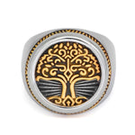 Gold Trimmed Yggdrasil Tree of Life Ring